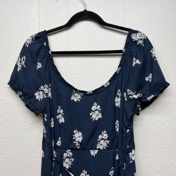 Abercrombie & Fitch Floral Babydoll Dress Womens Large Cottagecore Beach Coastal - Picture 6 of 11